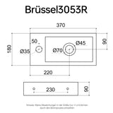 glasvilla Waschbecken Gäste-WC Hängewaschbecken aus Keramik in weiß mit Nano-Beschichtung Brüssel3053