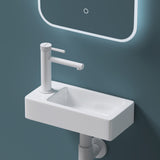 glasvilla Waschbecken Gäste-WC Hängewaschbecken aus Keramik in weiß mit Nano-Beschichtung Brüssel3053