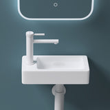 glasvilla Waschbecken Gäste-WC Hängewaschbecken aus Keramik in weiß mit Nano-Beschichtung Brüssel3053