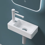 glasvilla Waschbecken Gäste-WC Hängewaschbecken aus Keramik in weiß mit Nano-Beschichtung Brüssel3053