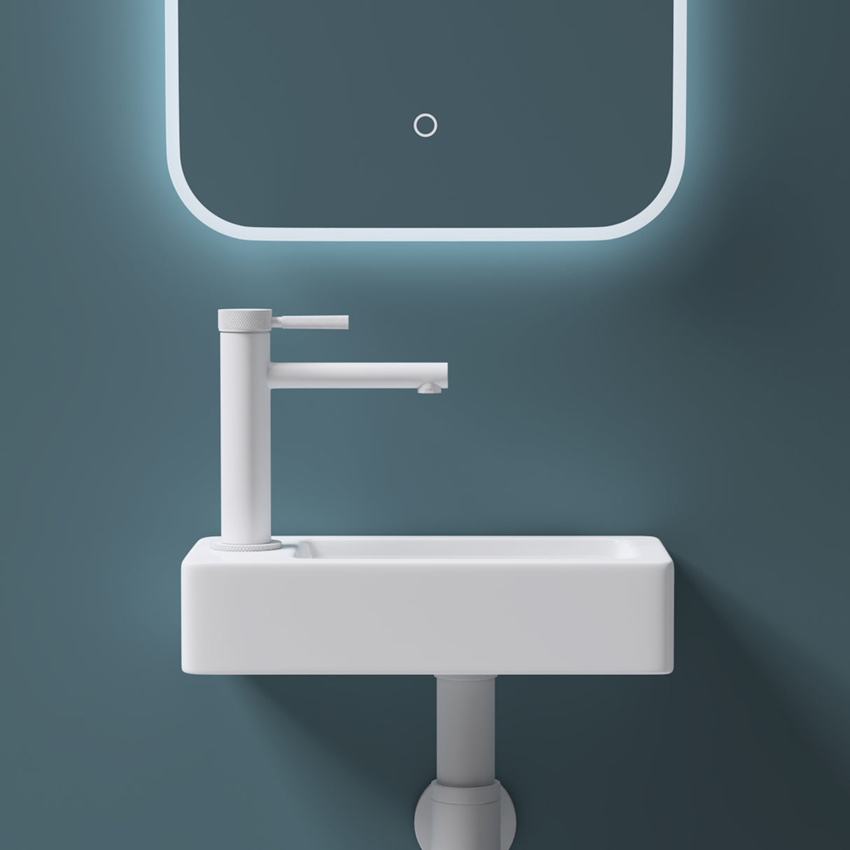 glasvilla Waschbecken Gäste-WC Hängewaschbecken aus Keramik in weiß mit Nano-Beschichtung Brüssel3053