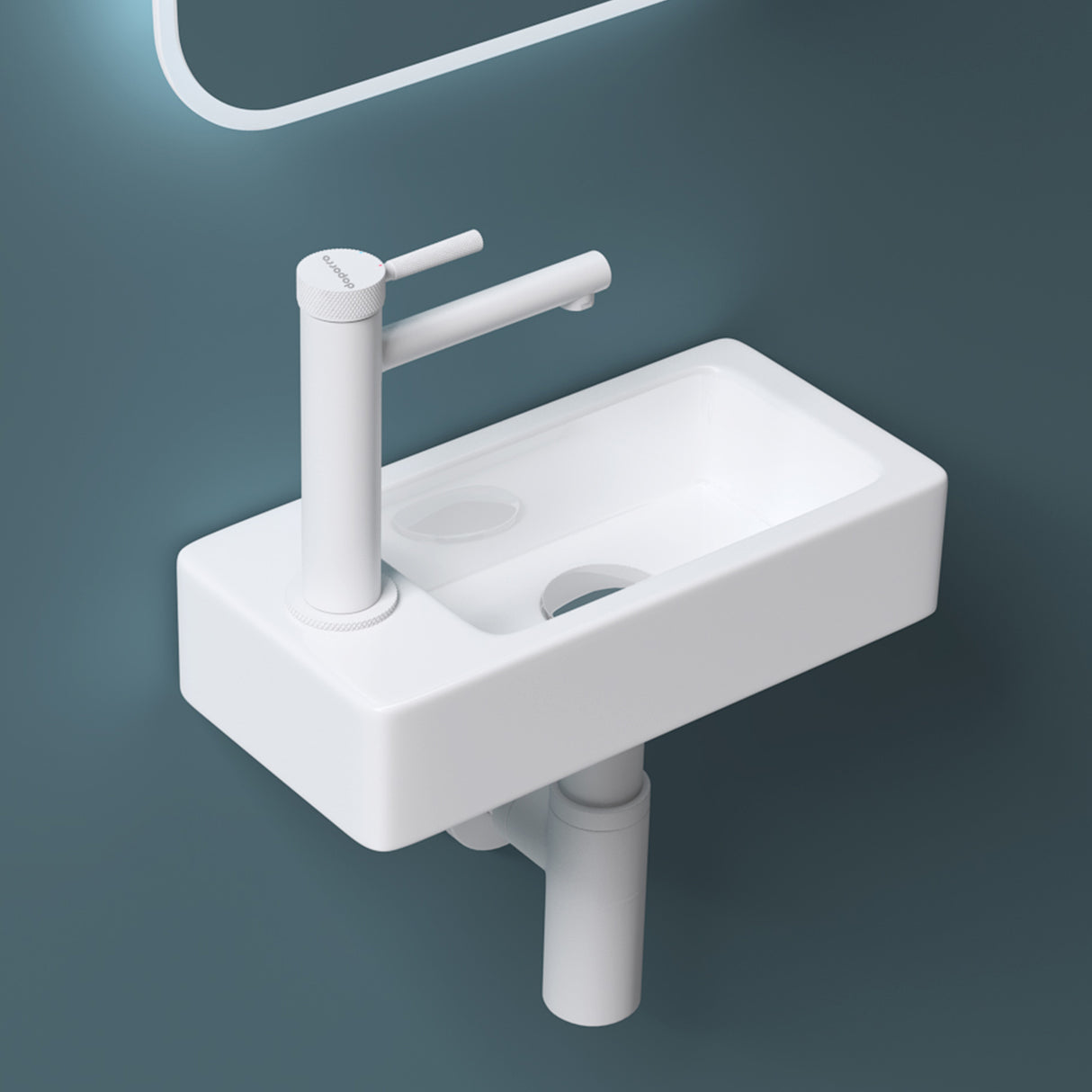 glasvilla Waschbecken Gäste-WC Hängewaschbecken aus Keramik in weiß mit Nano-Beschichtung Brüssel3053