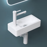 glasvilla Waschbecken Gäste-WC Hängewaschbecken aus Keramik in weiß mit Nano-Beschichtung Brüssel3053