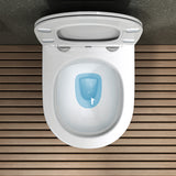 glasvilla Hänge WC Toilette Wand-WC Spülrandlos Weiß aus Keramik Wandmontage mit Absenkautomatik