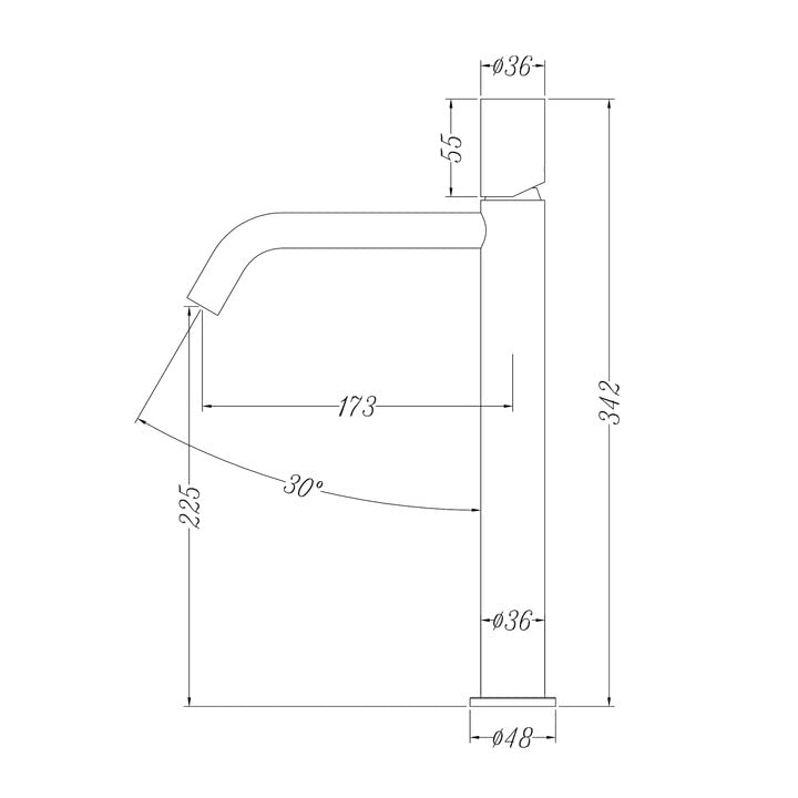 glasvilla Armatur Wasserhahn Bad Waschbeckenarmatur Badinstallationen Einhebelmischer WAO-7701