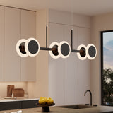 glasvilla Pendelleuchte 70cm LED Hängelampe Dimmbar mit Fernbedienung 3000K/4000K/6000K Verstellbares Kabel 24W matt Schwarz Hängeleuchte für Esszimmer Wohnzimmer Schlafzimmer