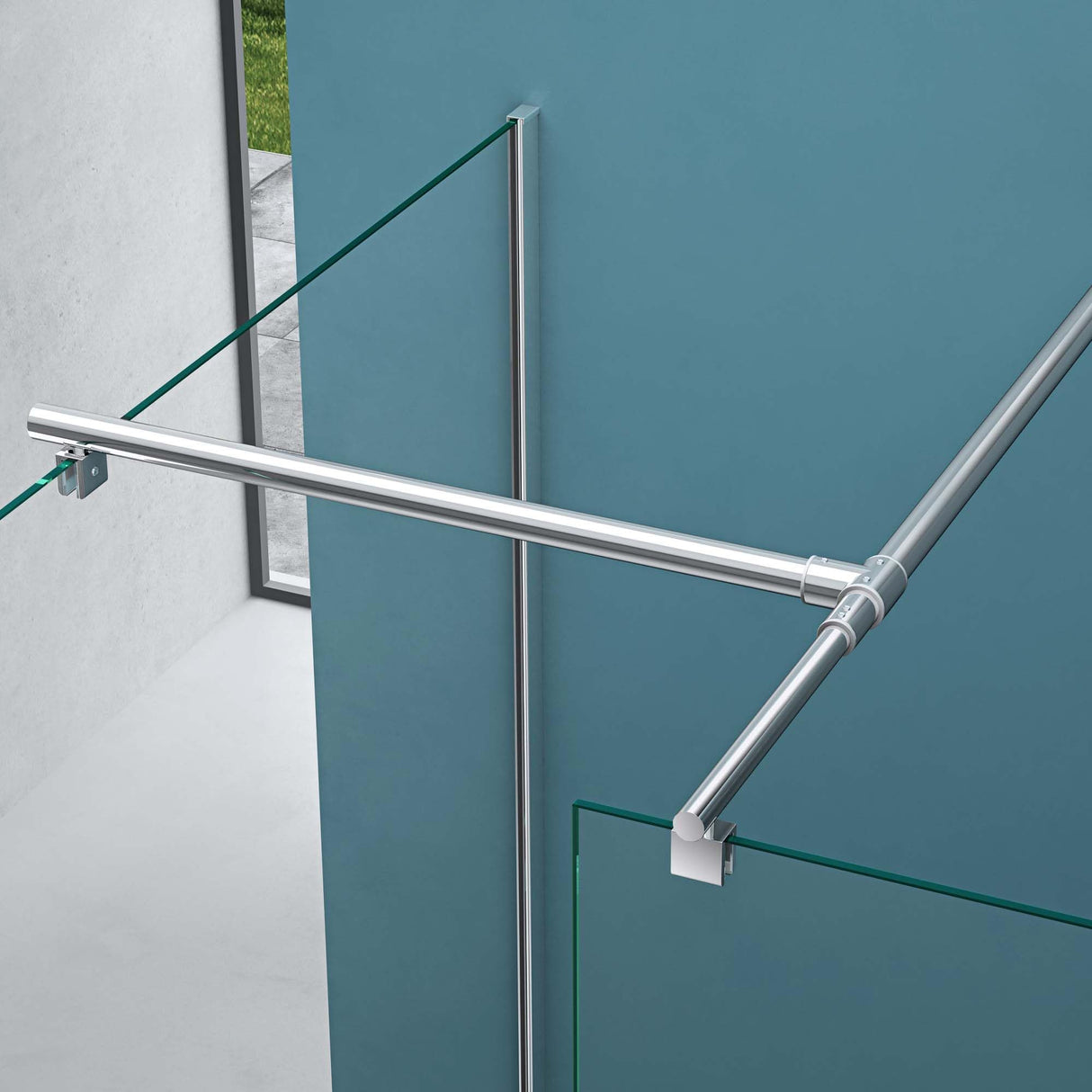 glasvilla Duschwand für Dusche Duschabtrennung mit 2 festen Seitenelementen 8mm ESG-Sicherheitsglas Walk-In Dusche Klarglas NANO-Versiegelung Bremen01K/MS-T