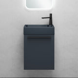 glasvilla Badmöbelset Badezimmermöbel Waschbeckenunterschrank inkl. Waschbecken Anthrazit matt und LED-Badspiegel BxTxH 46x26x63 cm Pisa