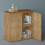 glasvilla Möbel Kommode Aufbewahrungsschrank mit 4 Türen Sideboard Schrank Mehrzweckschrank Schrank04