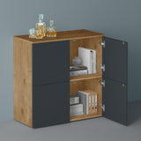 glasvilla Möbel Kommode Aufbewahrungsschrank mit 4 Türen Sideboard Schrank Mehrzweckschrank Schrank04