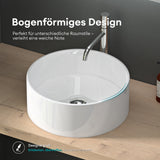 glasvilla 40x40x15cm Waschbecken rund Col804 Aufsatzwaschbecken ohne Hahnloch und Überlauf.. Col804 Moderne Optik- höchste Funktionalität