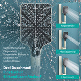 glasvilla Duschsystem mit Regendusche Duschkopf 3 Strahlarten höhenverstellbar Duschbrause mit Unterauslauf aus Aluminium Duschsystem10
