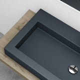 glasvilla Waschbecken Col18 Hängewaschtisch Aufsatzwaschbecken Mineralguss 1 Armaturenloch rechteckig