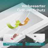 glasvilla Waschbecken Einbauwaschbecken Waschschale Waschtisch Mineralguss Rechteckig 1 Armaturenloch Überlauf-Funktion Col01