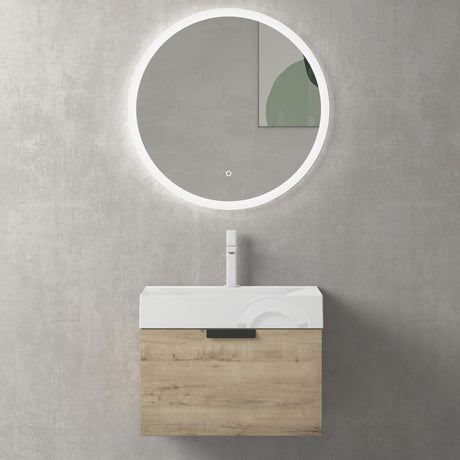 glasvilla Badmöbel-Set mit Soft-Close Schublade Wandmontage inkl. Waschbecken Lonato