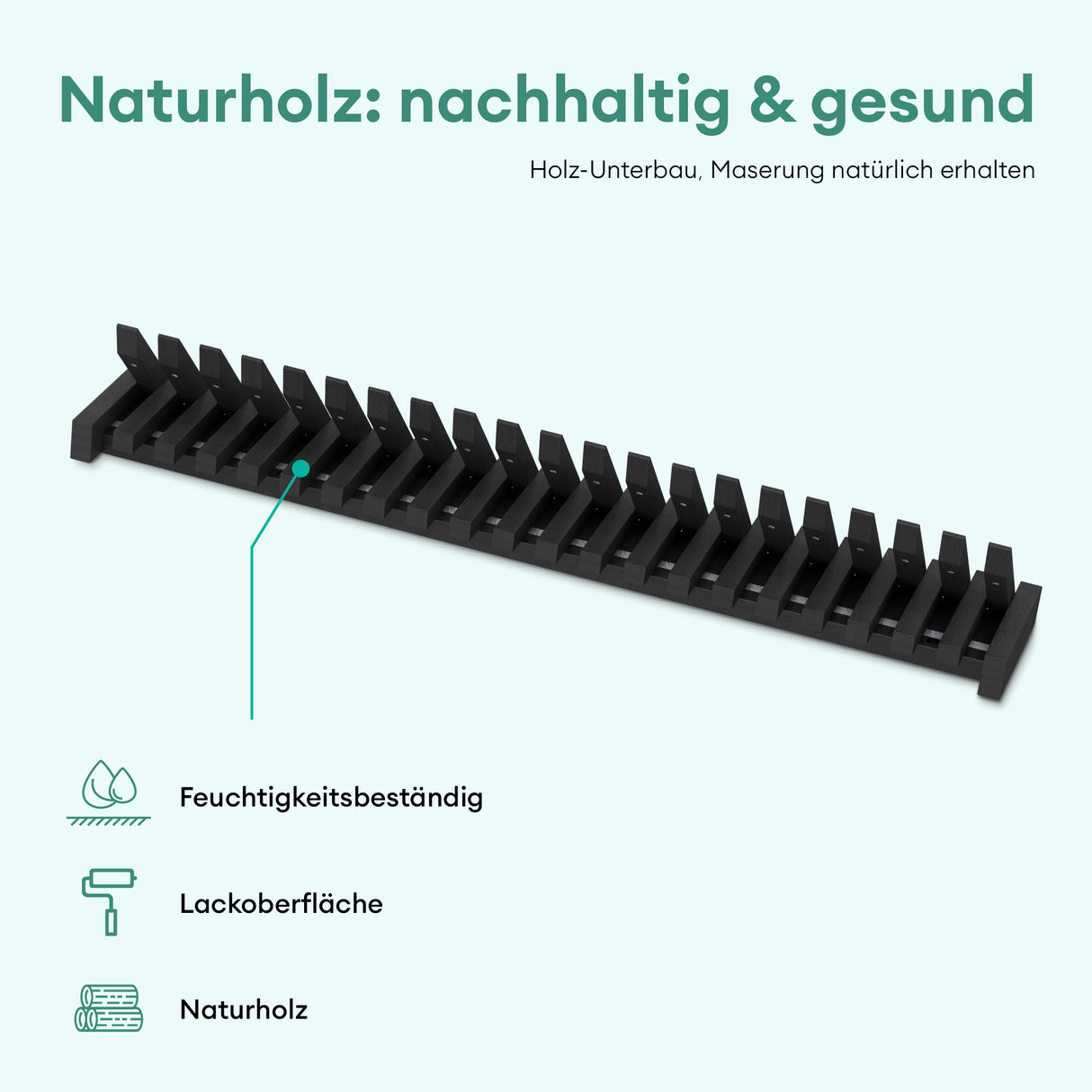 Glasvilla Design – Perchero de pared de madera con 7 ganchos magnéticos abatibles Twigro-01