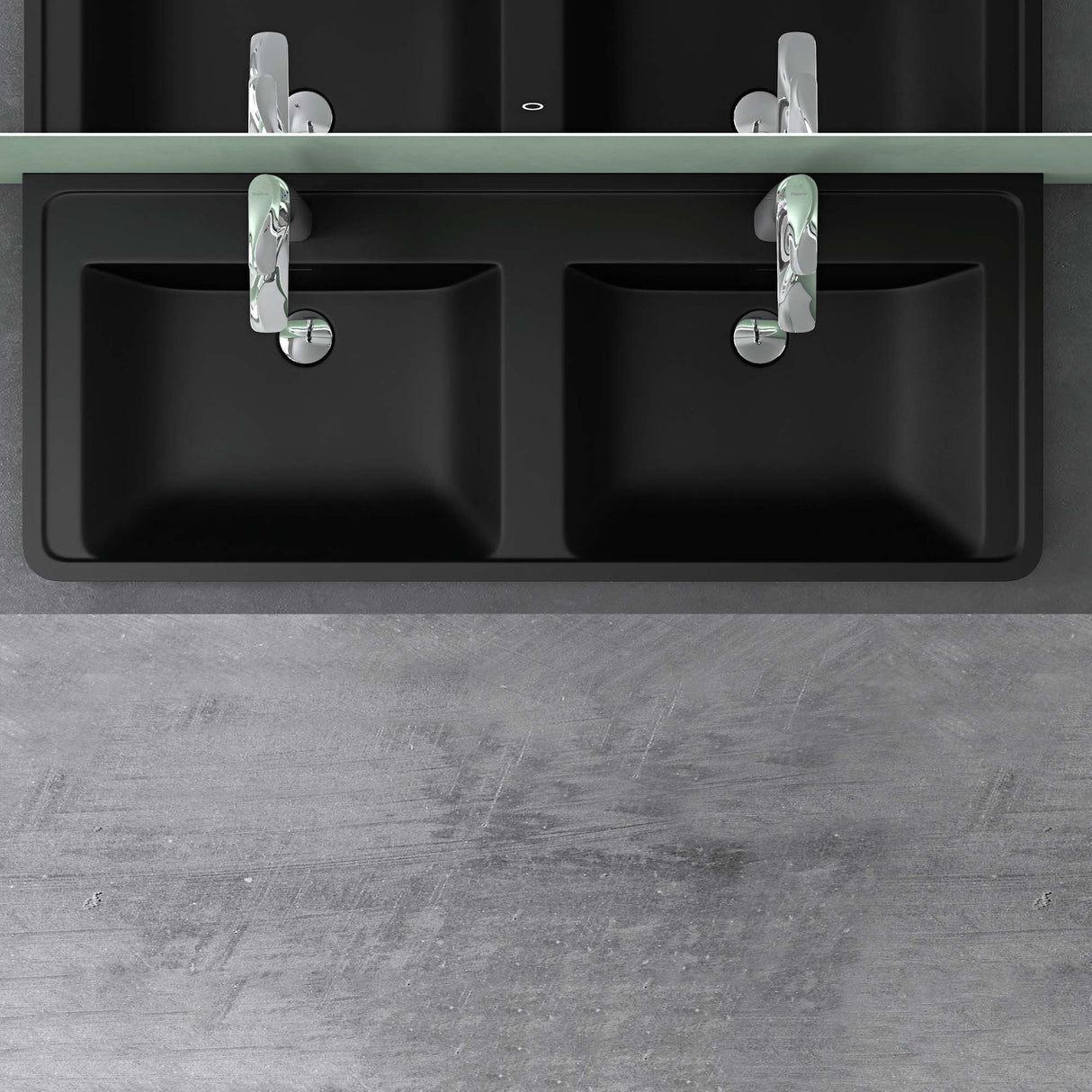 glasvilla Waschbecken Einbauwaschbecken Rechteckige Waschschale aus Mineralguss mit Überlauf Col8