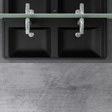 glasvilla Waschbecken Einbauwaschbecken Rechteckige Waschschale aus Mineralguss mit Überlauf Col8