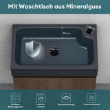 glasvilla Badmöbelset Badezimmermöbel bestehend aus Waschbecken in Anthrazit Matt und Waschbeckenunterschrank BTH: 46x26x63cm Pisa02