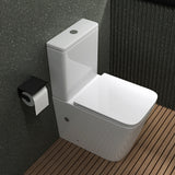 glasvilla Stand WC mit Spülkasten spülrandloses-WC bodenstehende-Toilette aus Keramik, weiß/matt schwarz  36x63x82cm, mit Absenkautomatik inkl. Spülkasten, Stand112T