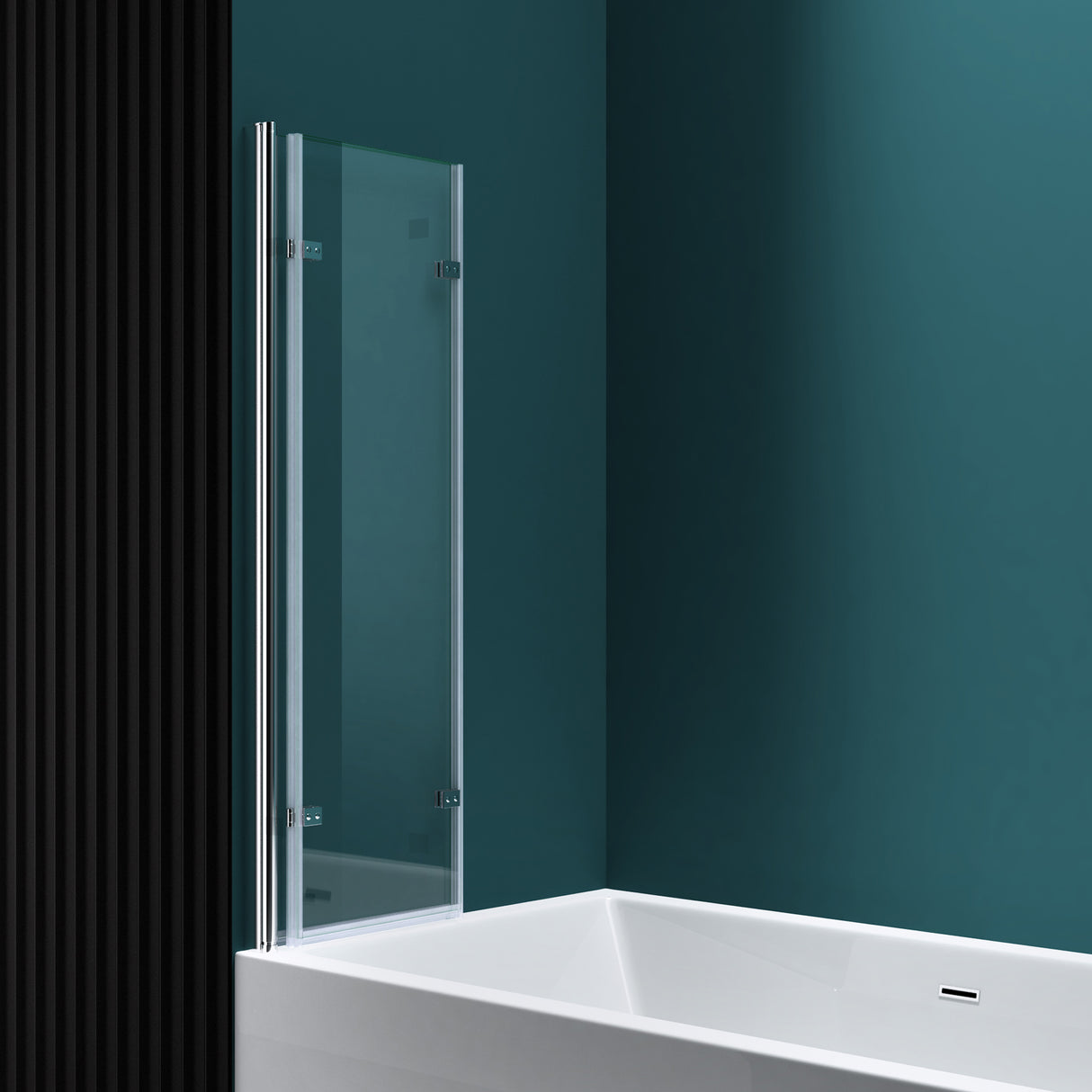 glasvilla Duschwand für Badewanne Badewannenwand Badewannenfaltwand 6mm Sicherheitsglas mit NANO-Versiegelung Badewannenaufsatz Badewannentrennwand Cortona116