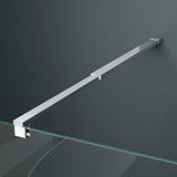 glasvilla Duschwand Duschabtrennung Walk-In Dusche 8mm Klarglas ESG-Sicherheitsglas mit Nanobeschichtung Rechteckiger Stabilisator BremenL