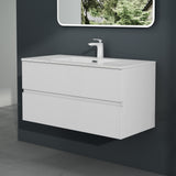 glasvilla Badmöbel-Set Waschtisch mit Unterschrank inkl. Soft-Close Waschbecken aus Mineralguss mit 2 Schubladen, Serie Aqualis