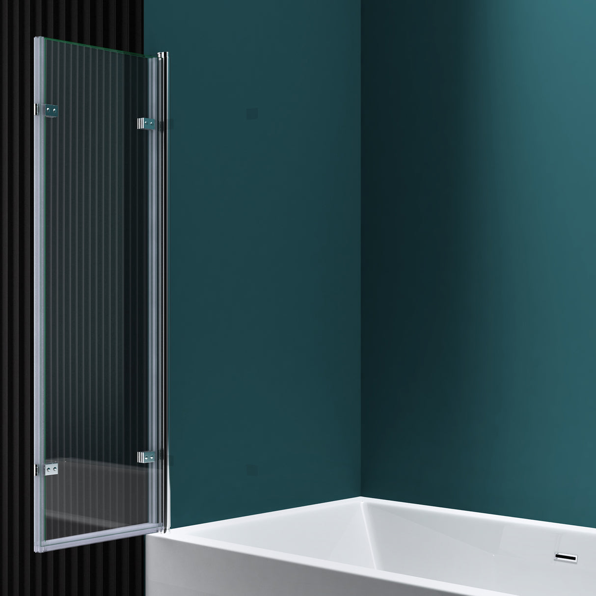 glasvilla Duschwand für Badewanne Badewannenwand Badewannenfaltwand 6mm Sicherheitsglas mit NANO-Versiegelung Badewannenaufsatz Badewannentrennwand Cortona116