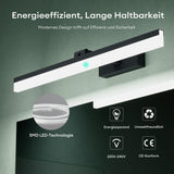 glasvilla Spiegelleuchte 40cm LED Badlampe | Spiegellampe, 6000K Badezimmer Lampe | 180° Drehbar 9W Luxaris