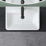 glasvilla Waschbecken Einbauwaschbecken Rechteckige Waschschale aus Mineralguss mit Überlauf Col8