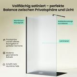 glasvilla Duschwand für Dusche Duschabtrennung Walk-In Dusche Duschtrennwand Schwarz 10mm ESG-Sicherheitsglas NANO Glas Vollsatiniert BRAM1/BRAM3 Bremen02VS