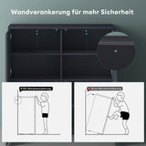 glasvilla Möbel Kommode Aufbewahrungsschrank mit 4 Türen Sideboard Schrank Mehrzweckschrank Schrank04