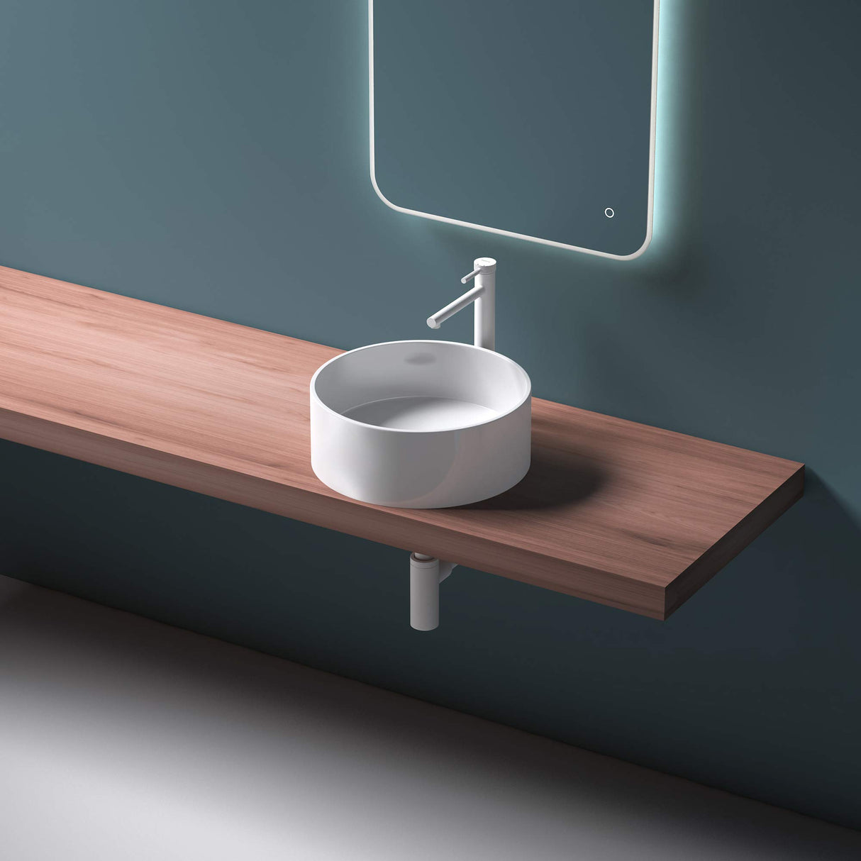 glasvilla 40x40x15cm Waschbecken rund Col804 Aufsatzwaschbecken ohne Hahnloch und Überlauf.. Col804 Moderne Optik- höchste Funktionalität