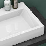 glasvilla Waschbecken Aufsatzwaschbecken Hängewaschbecken Waschschale Mineralguss Bad Eckig Col06