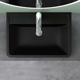 glasvilla Waschbecken Einbauwaschbecken Rechteckige Waschschale aus Mineralguss mit Überlauf Col8