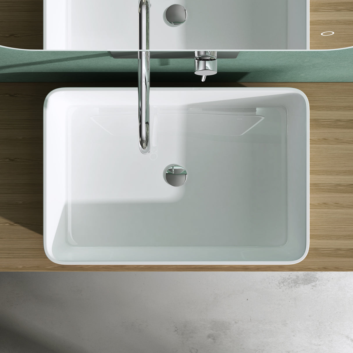 glasvilla Aufsatzwaschbecken Waschtisch aus Mineralguss ohne Armaturenloch Col102