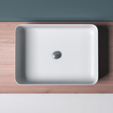 glasvilla Waschbecken Aufsatzwaschbecken Mineralguss Rechteckig Waschschale Waschplatz Waschtisch Col812