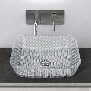 Lavabo de Vidrio Glasvilla Minerva03 Lavabo Sobre Encimera Rectangular (40 cm)