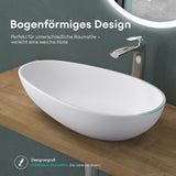 glasvilla Waschbecken oval Aufsatzwaschbecken ohne Hahnloch und Überlauf Col809