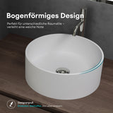 glasvilla 40x40x15cm Waschbecken rund Col804 Aufsatzwaschbecken ohne Hahnloch und Überlauf.. Col804 Moderne Optik- höchste Funktionalität