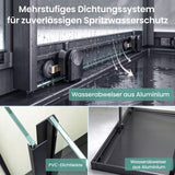 glasvilla Duschkabine mit Doppel-Schiebetür Duschtür Eckeinstieg Echtglas Lotuseffekt 6mm ESG-Sicherheitsglas Ravenna16K Schwarz