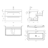 glasvilla Badmöbel-Set Waschbeckenunterschrank Waschtisch mit Unterschrank inkl. Mineralguss-Waschbecken in Anthrazit Quadratto