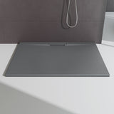 glasvilla Duschwanne Duschtasse für Duschkabine flach Rechteckig Beton-Grau aus hochwertigem Mineralguss Lyra