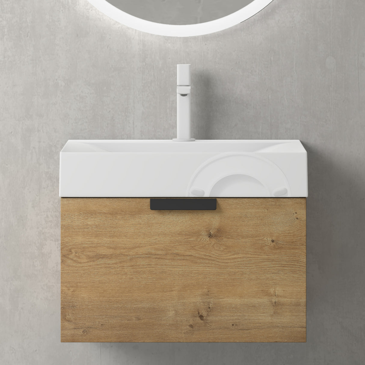 glasvilla Badmöbel-Set mit Soft-Close Schublade Wandmontage inkl. Waschbecken Lonato