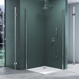 glasvilla Duschkabine Falttür 180° Klarglas ESG Klappbar & Faltbar Duschtür Lotus-Effekt NANO Eckeinstieg R26