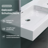 lavabo double Glasvilla, lavabo à poser, lavabo suspendu, lavabo en fonte minérale, meuble-lavabo Col830