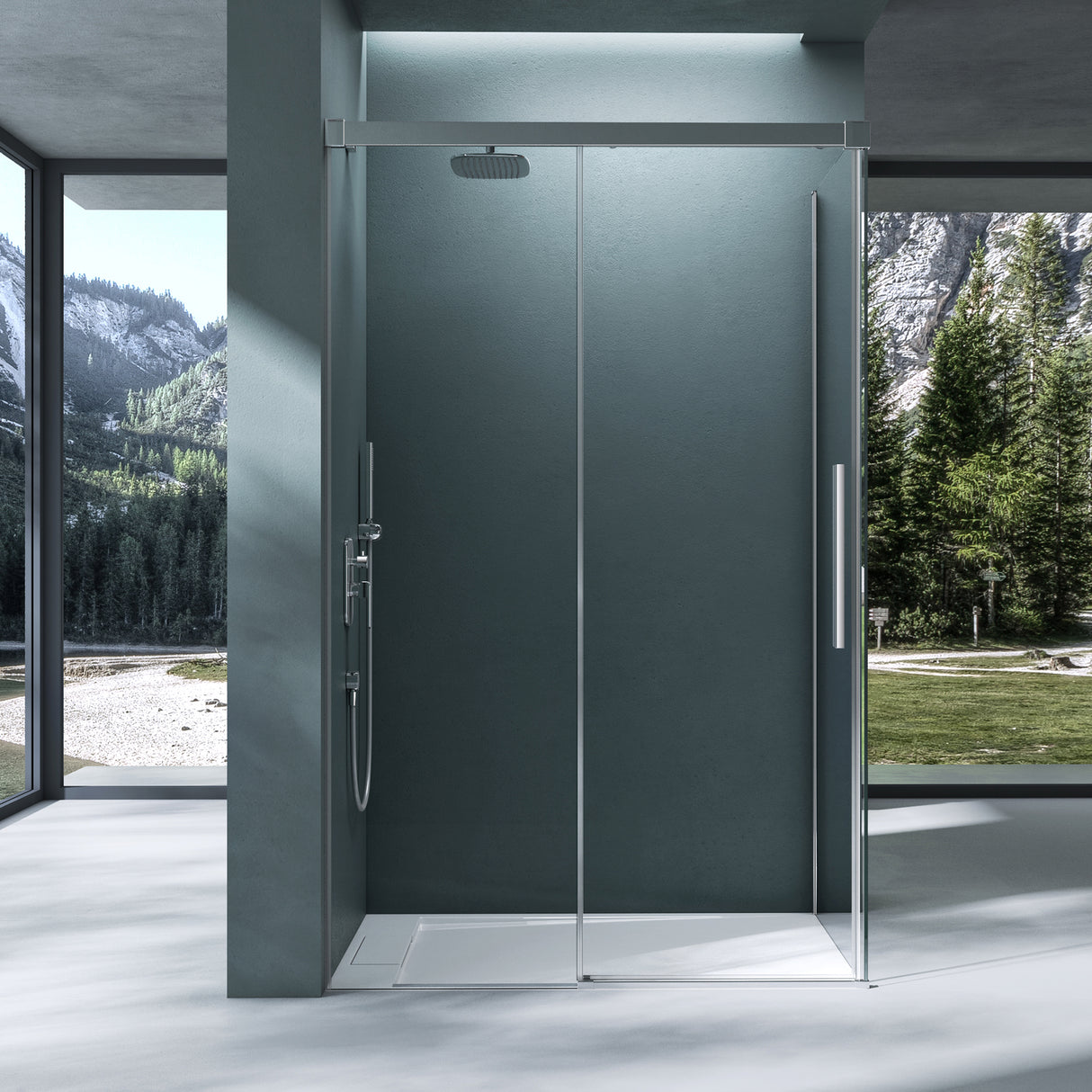 glasvilla Duschkabine Schiebetür 6mm ESG-Sicherheitsglas Duschabtrennung Seitenanstieg inkl. Soft-Close-Mechanismus Ravenna12K