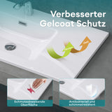 glasvilla Waschbecken Einbauwaschbecken Waschtisch Einbauwaschtisch aus Mineralguss Col02