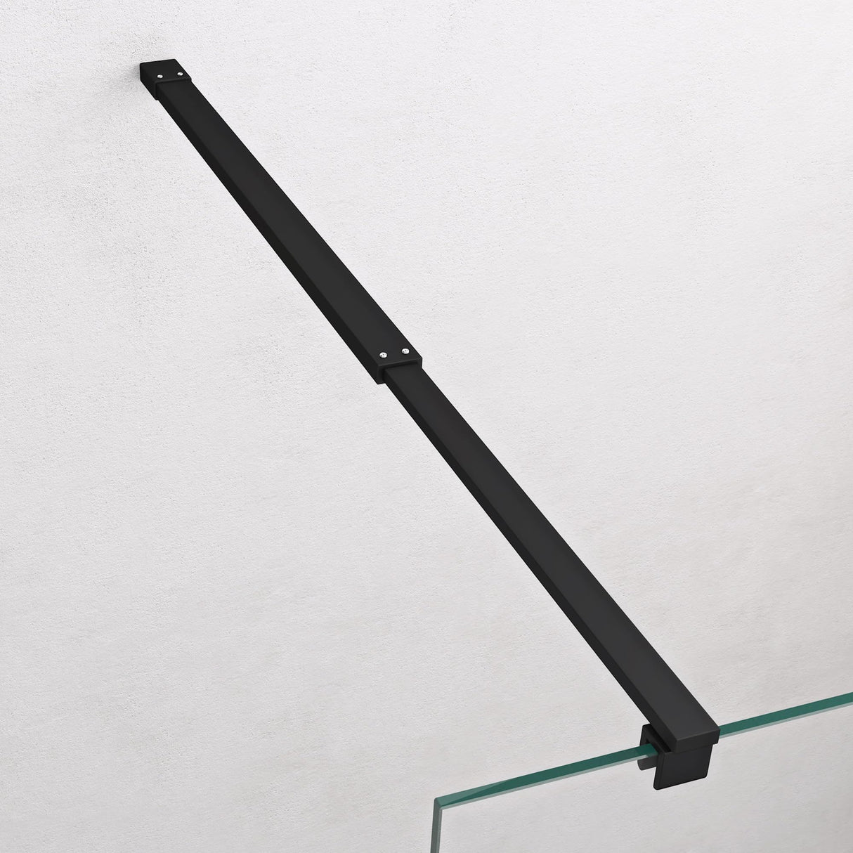 glasvilla Duschwand Duschabtrennung 2 Haltestange für Walk-In Dusche 10mm ESG-Sicherheitsglas mit Nanobeschichtung Rechteckiger Stabilisator Bremen02+2