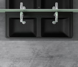 glasvilla Waschbecken Einbauwaschbecken Rechteckige Waschschale aus Mineralguss mit Überlauf Col8